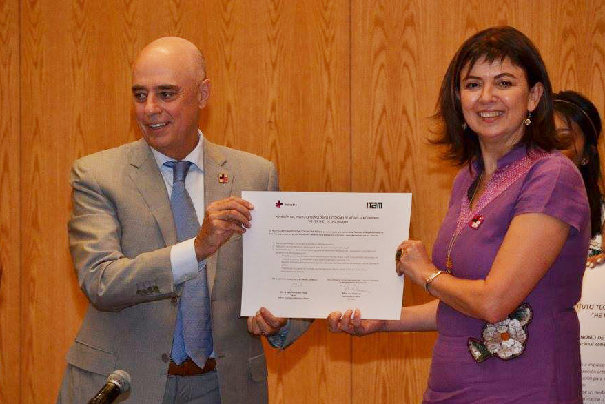 Ana Güezmes García, Representante de ONU Mujeres en México y Dr. Arturo Fernández, Rector del ITAM