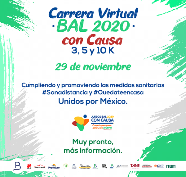 Póster Carrera virtual BAL 2020 - Con causa: 3, 5 & 10 km